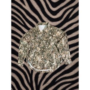 Denim Obsessed Camo Denim Button Up Shacket Jacket - Size Small